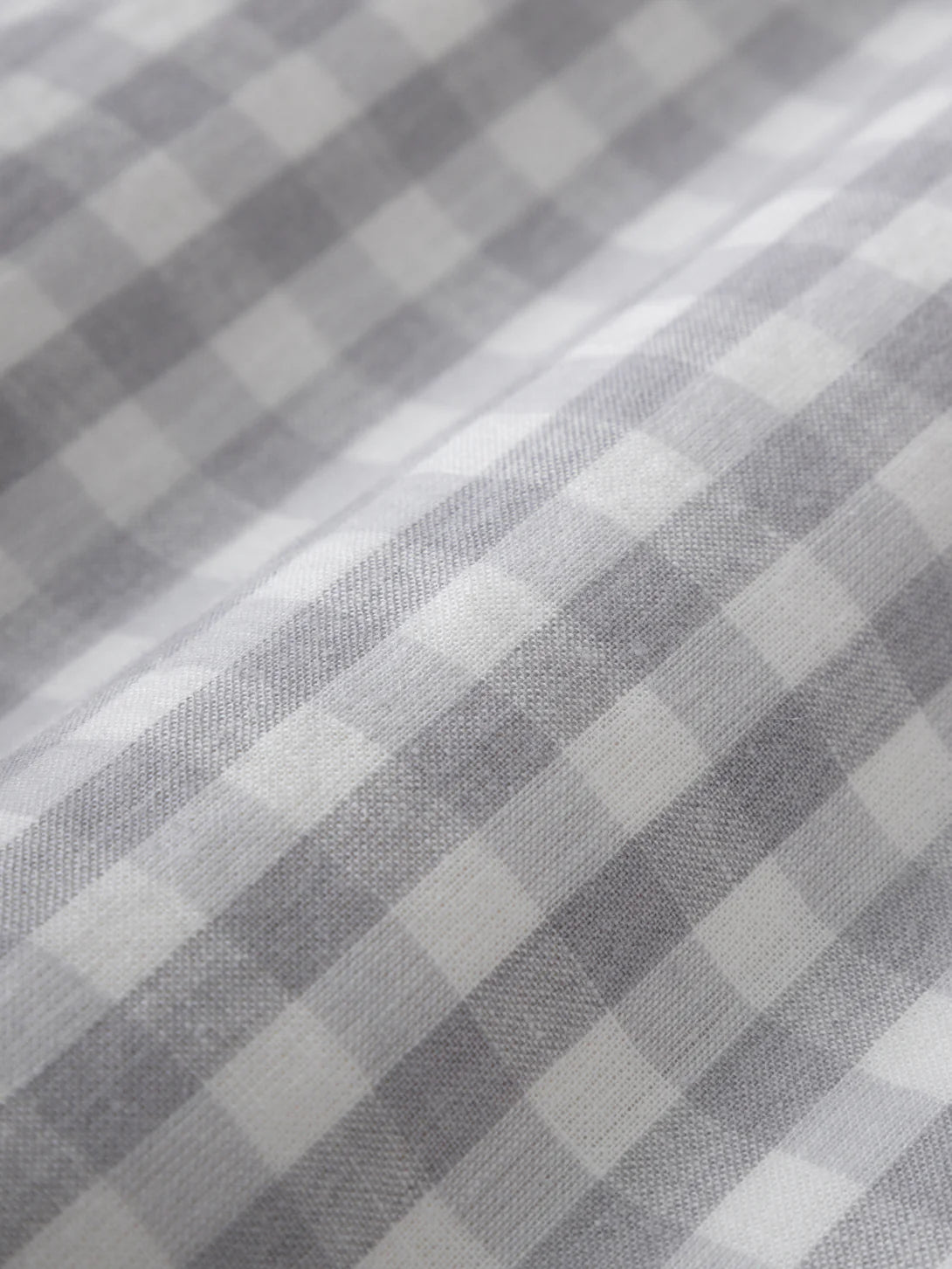 Adrian Gingham Check Shirt - Bright White & Light Grey