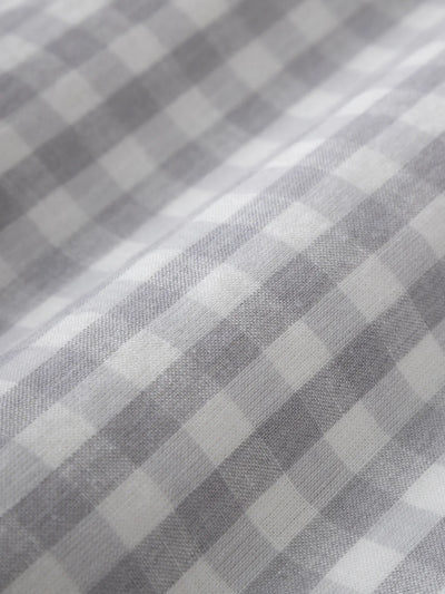 Adrian Gingham Check Shirt - Bright White & Light Grey