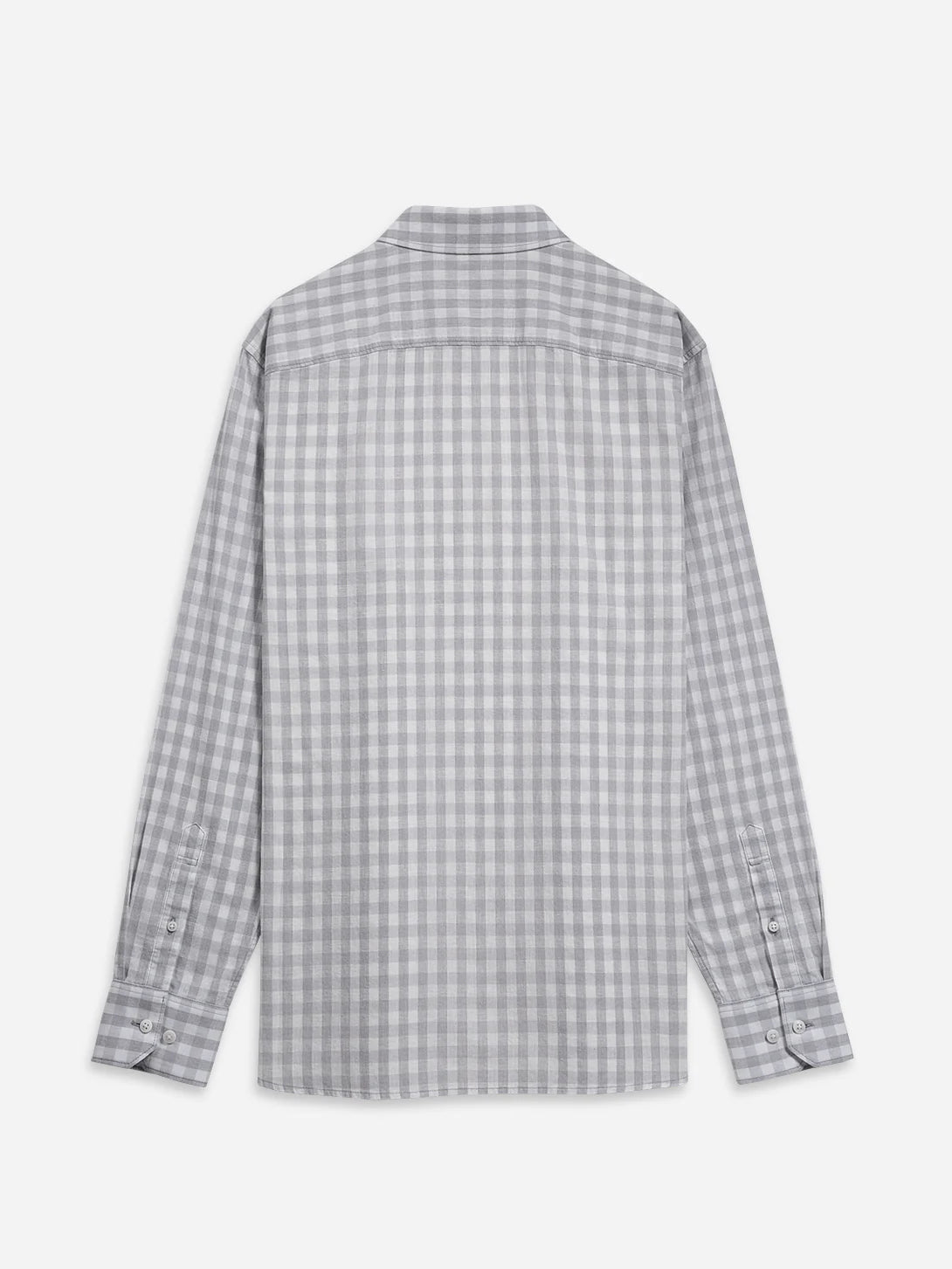 Adrian Gingham Check Shirt - Bright White & Light Grey