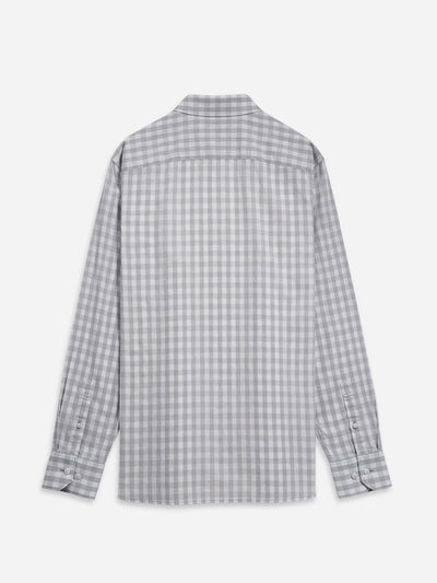 Adrian Gingham Check Shirt - Bright White & Light Grey