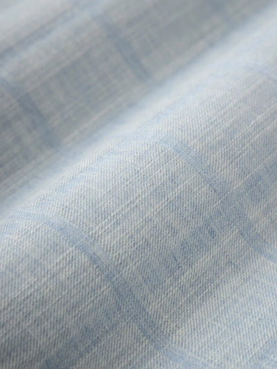Adrian Windowpane Shirt - Cloudy Blue & Light Blue