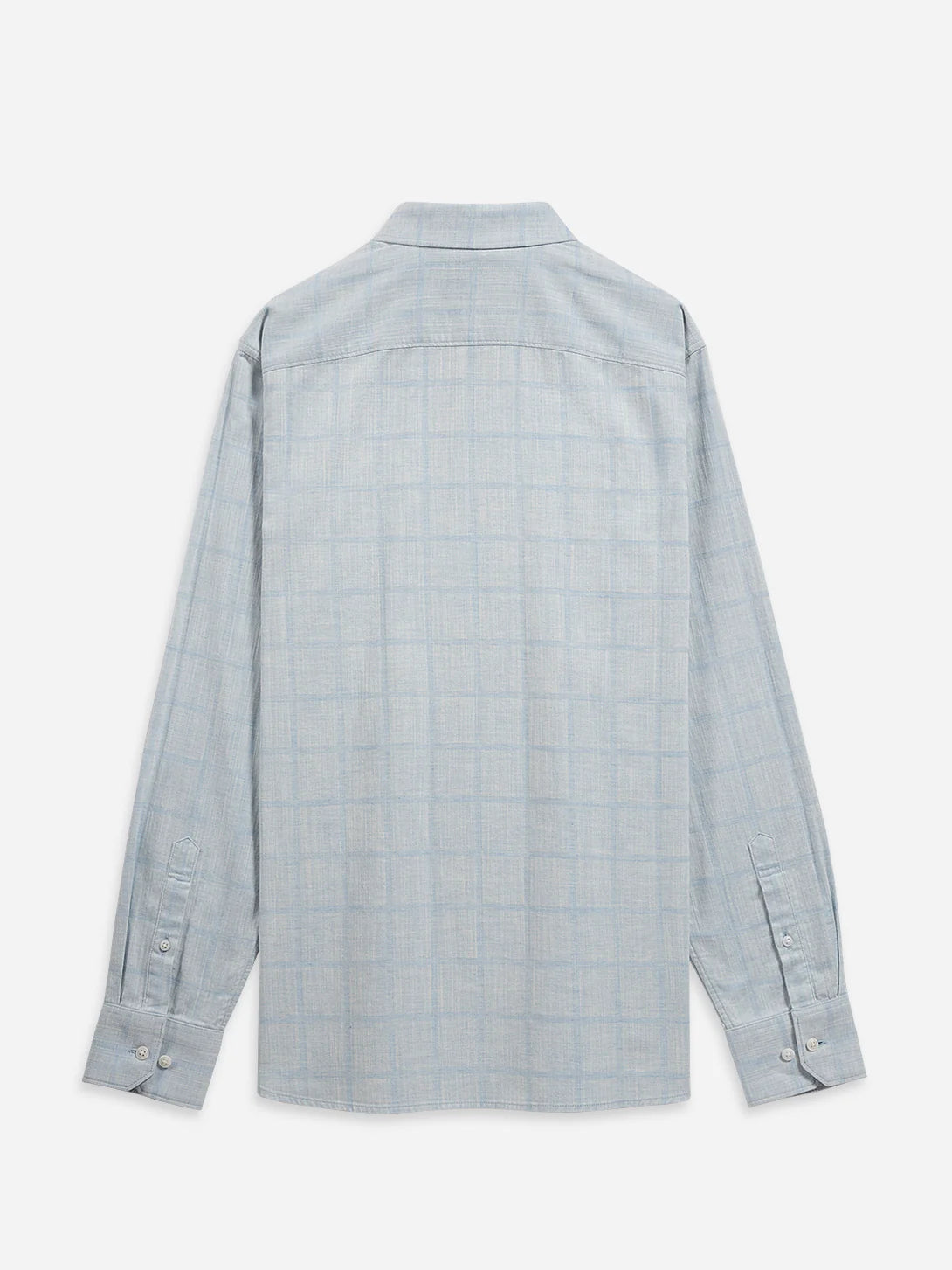 Adrian Windowpane Shirt - Cloudy Blue & Light Blue