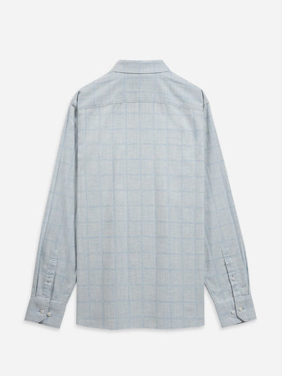 Adrian Windowpane Shirt - Cloudy Blue & Light Blue