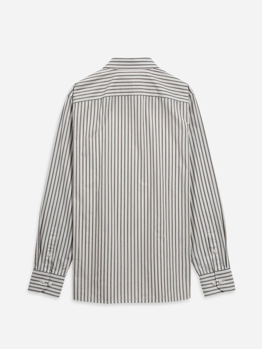 Adrian Shadow Stripe  Shirt - Bright White & Black