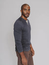 Puremeso Two Button Henley - Navy