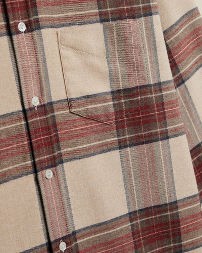 Sabela Flannel Shirt - Tan & Red