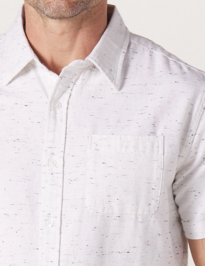 Freshwater Short Sleeve Button Down - White Nep