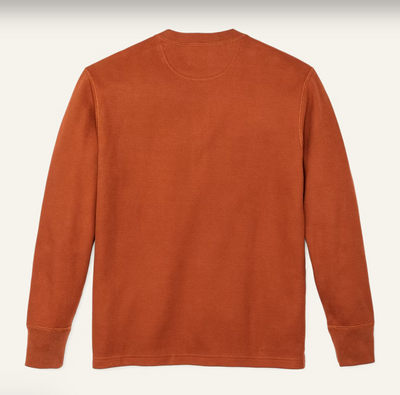 Waffle Knit Henley - Rust