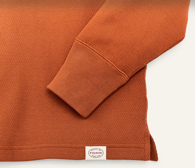 Waffle Knit Henley - Rust