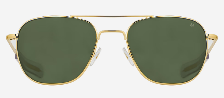 Original Pilot - Size 55 - Gold w/ Green Lens - SAMSON A Men's Original Pilot - Size 55 - Gold w/ Green Lens - SAMSON A Men's
