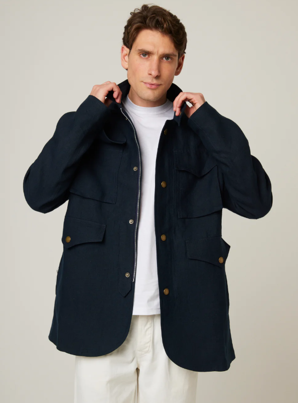 Malvern Linen Jacket - Navy