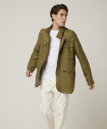 Malvern Linen Jacket - Olive