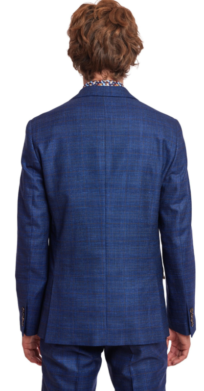 Ashton Peak Jacket - slim - Blue Cognac Check