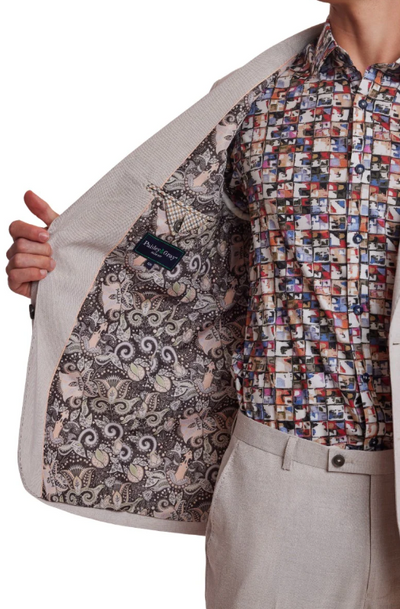Dover Notch Jacket - slim - Lt Tan Melange