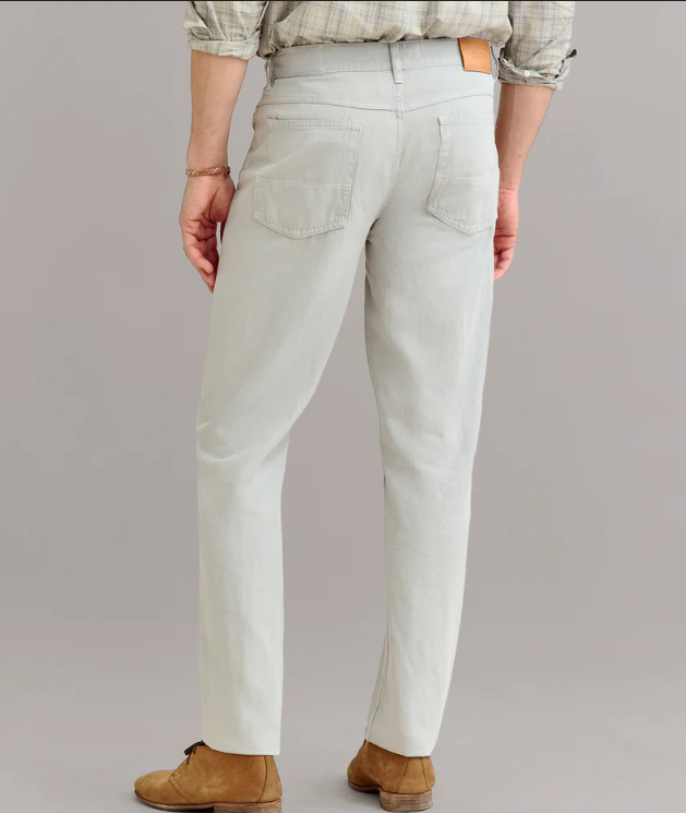 Cotton Linen 5-Pocket Pant - Quarry