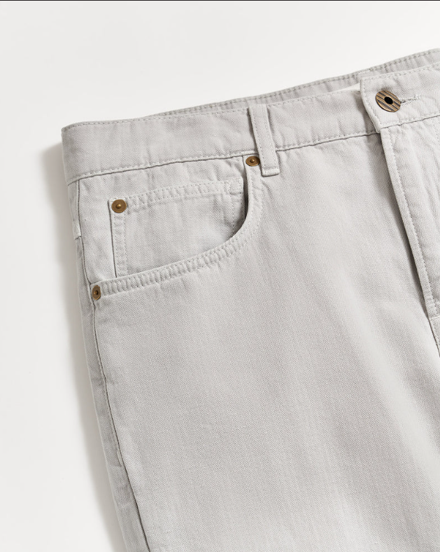 Cotton Linen 5-Pocket Pant - Quarry