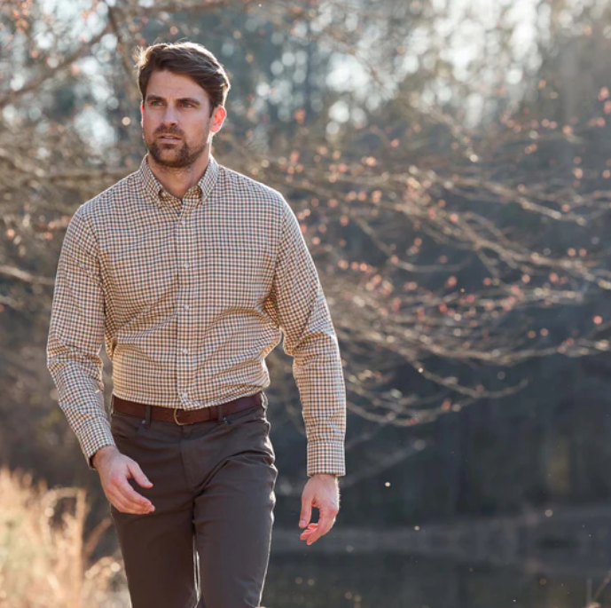 Knapp Cotton Twill Sport Shirt - Pin Oak