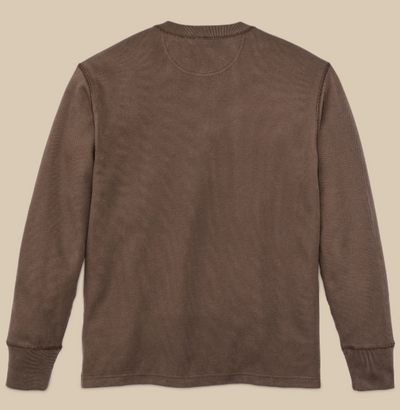 Waffle Knit Thermal Crewneck - Brown