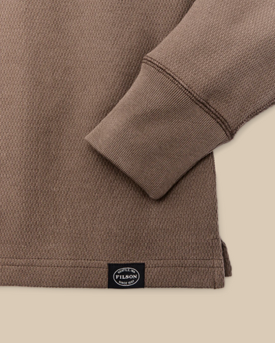 Waffle Knit Thermal Crewneck - Brown