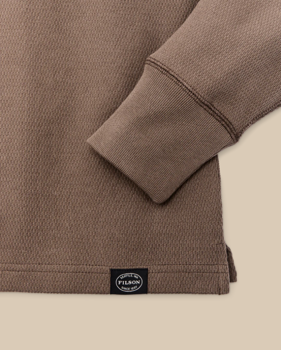 Waffle Knit Henley - Brown