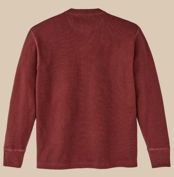 Waffle Knit Thermal Crewneck - Fired Brick