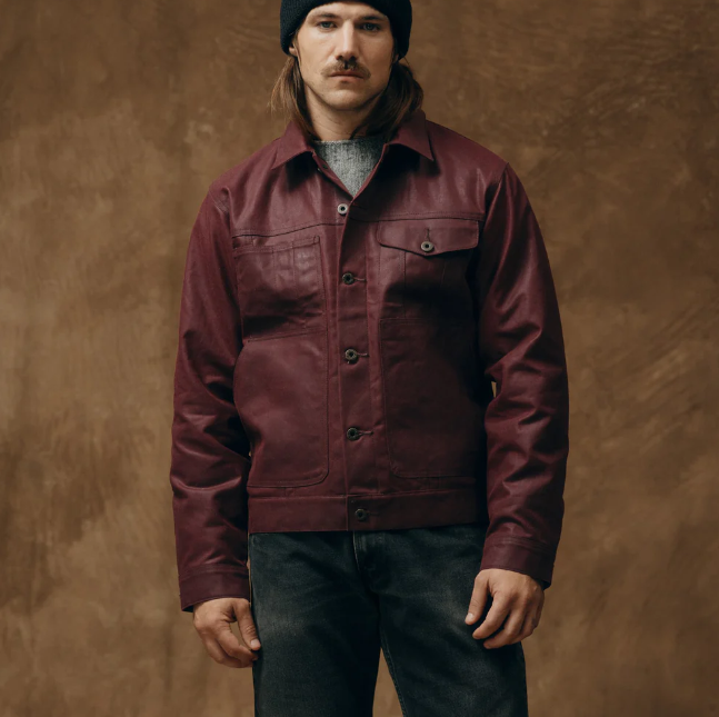 Tin Cloth Short Lined Cruiser Jacket - Fired Brick