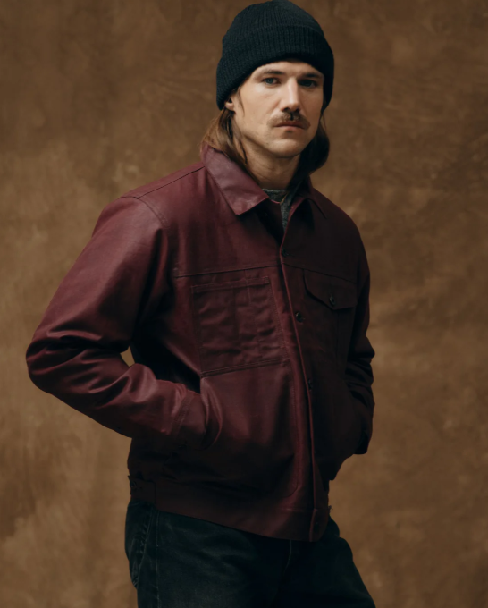 Tin Cloth Short Lined Cruiser Jacket - Fired Brick