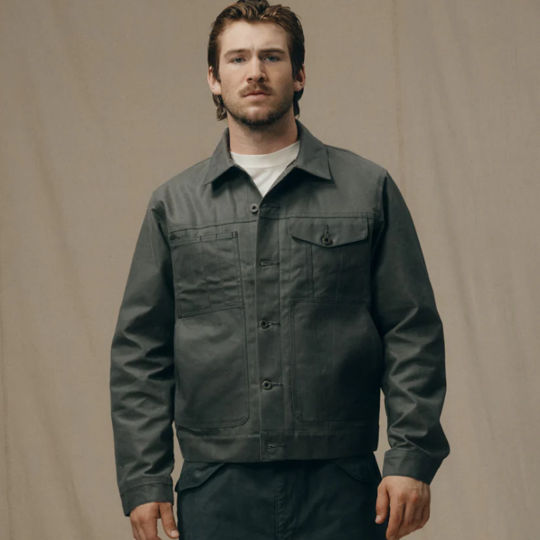 Tin Cloth Short Lined Cruiser Jacket - Castor Gray