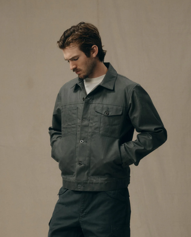 Tin Cloth Short Lined Cruiser Jacket - Castor Gray