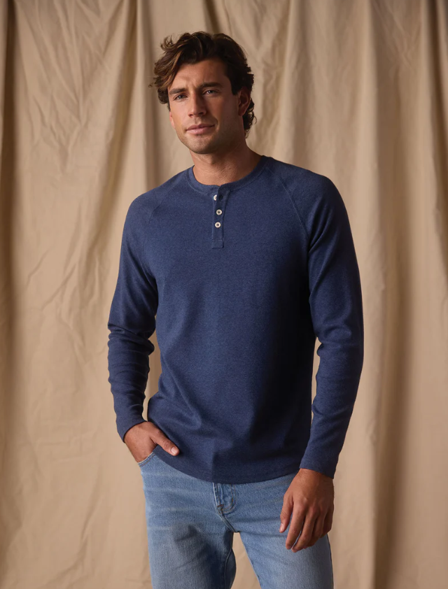 Puremeso Everyday Henley - Indigo Blue