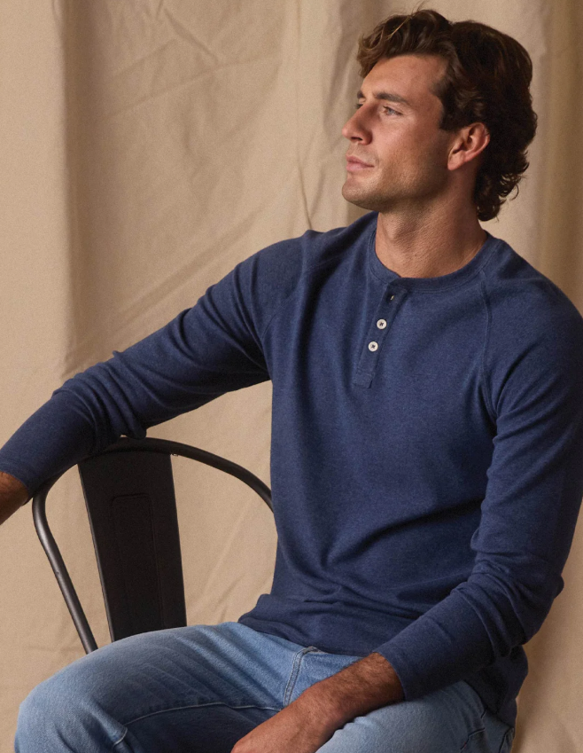 Puremeso Everyday Henley - Indigo Blue