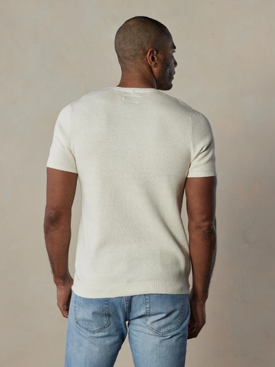 Waffle Knit Sweater Tee - Cream
