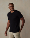 Waffle Knit Sweater Tee - Black