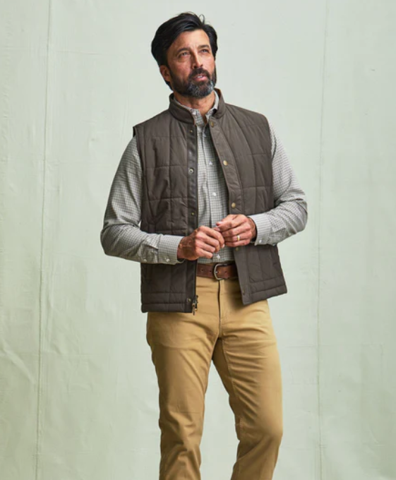 Burgess Quilted Vest - Black Olive
