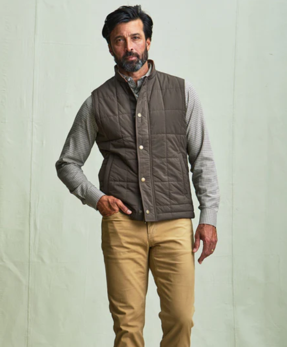 Burgess Quilted Vest - Black Olive