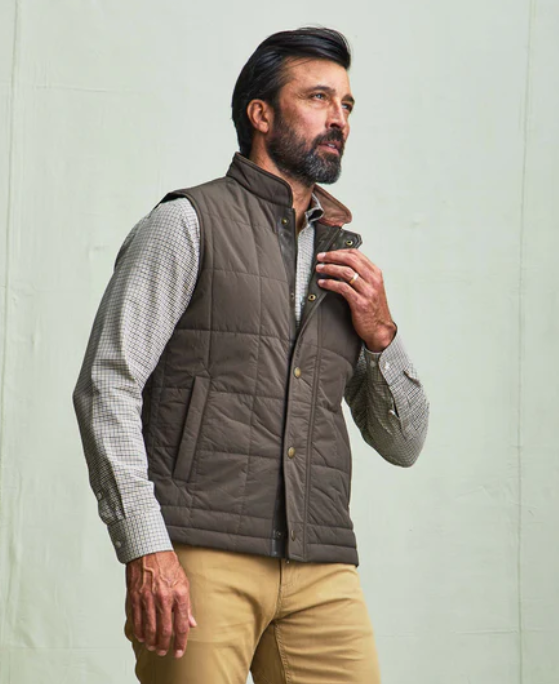 Burgess Quilted Vest - Black Olive