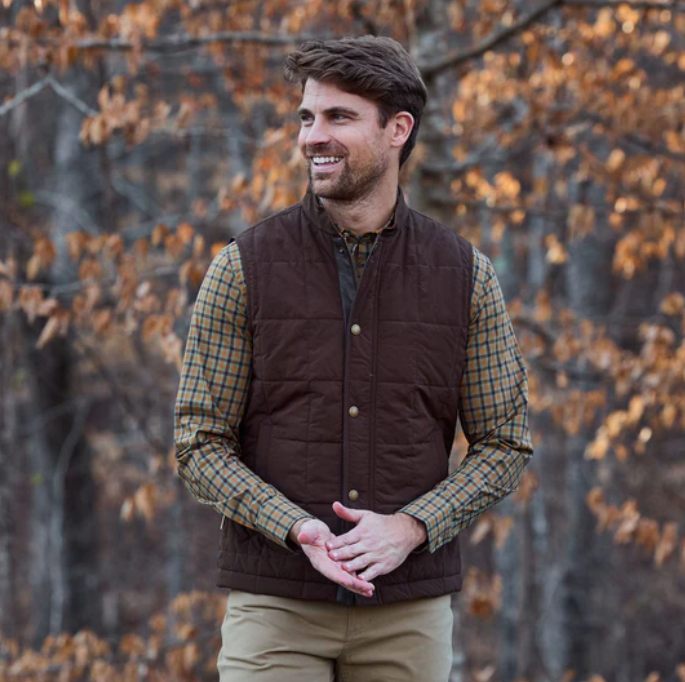 Burgess Quilted Vest - Rye Brown