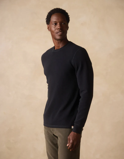 Vintage Thermal  Crew - Black
