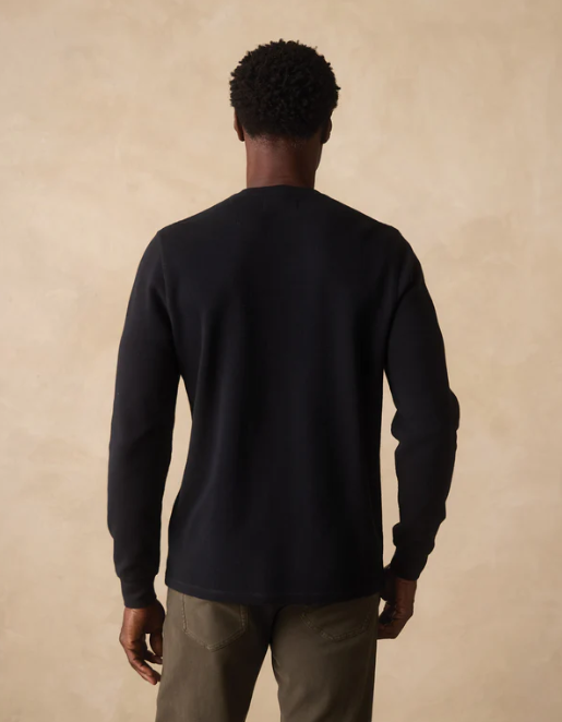 Vintage Thermal  Crew - Black