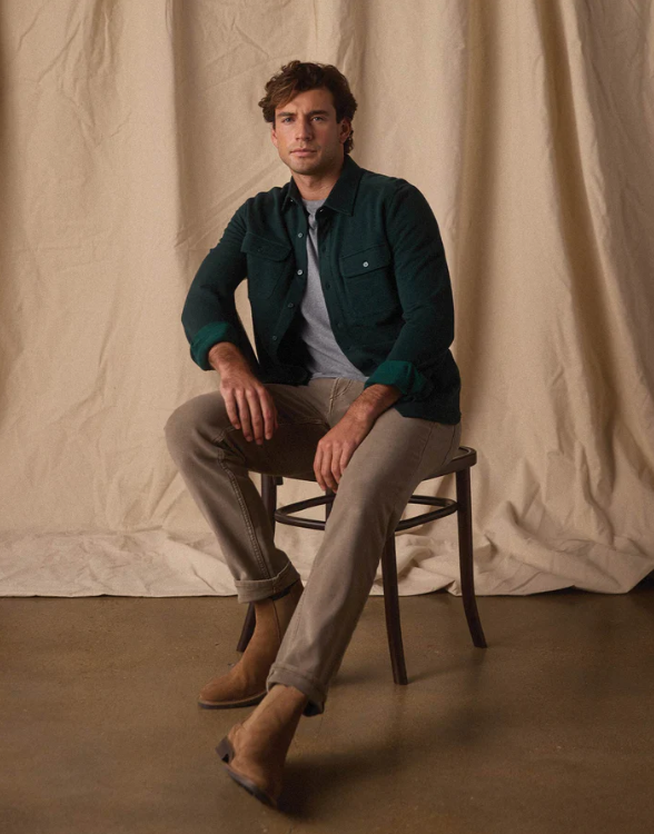 Textured Knit Button Down - Emerald