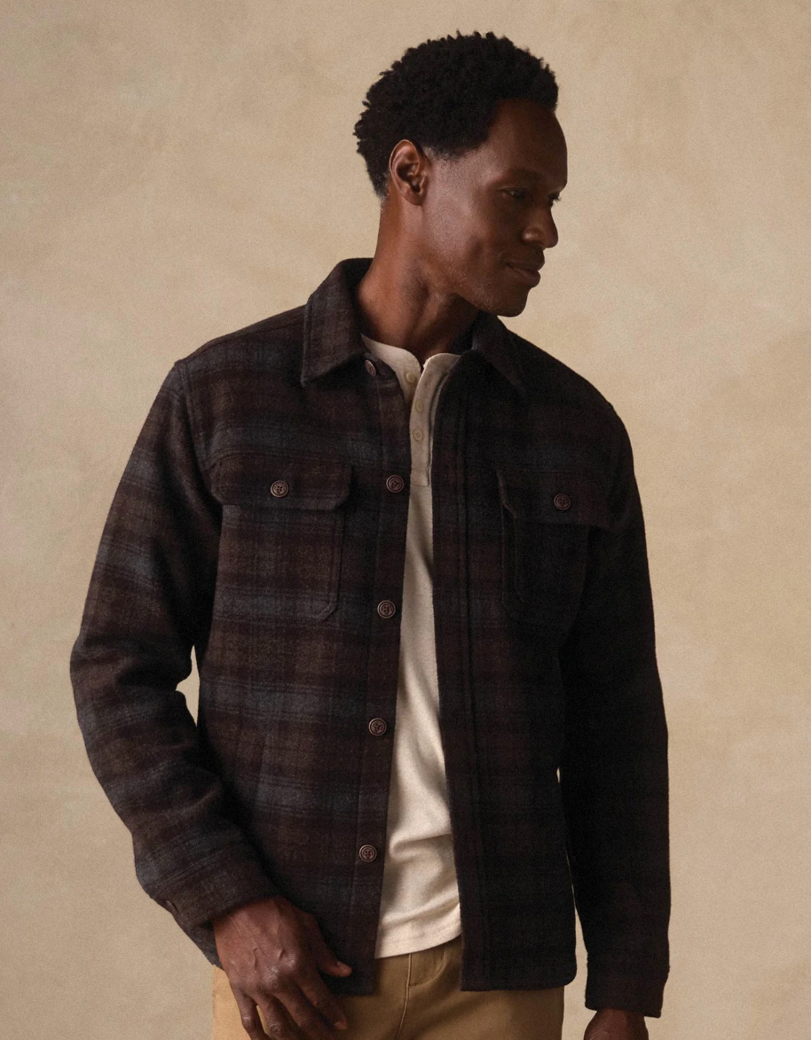 Brightside Flannel Lined Shacket - Brown Plaid