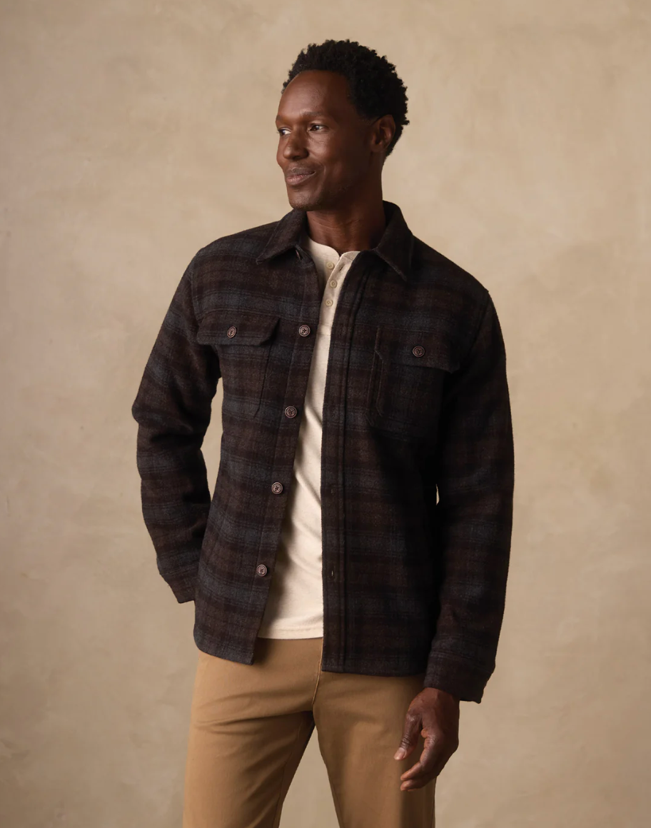 Brightside Flannel Lined Shacket - Brown Plaid