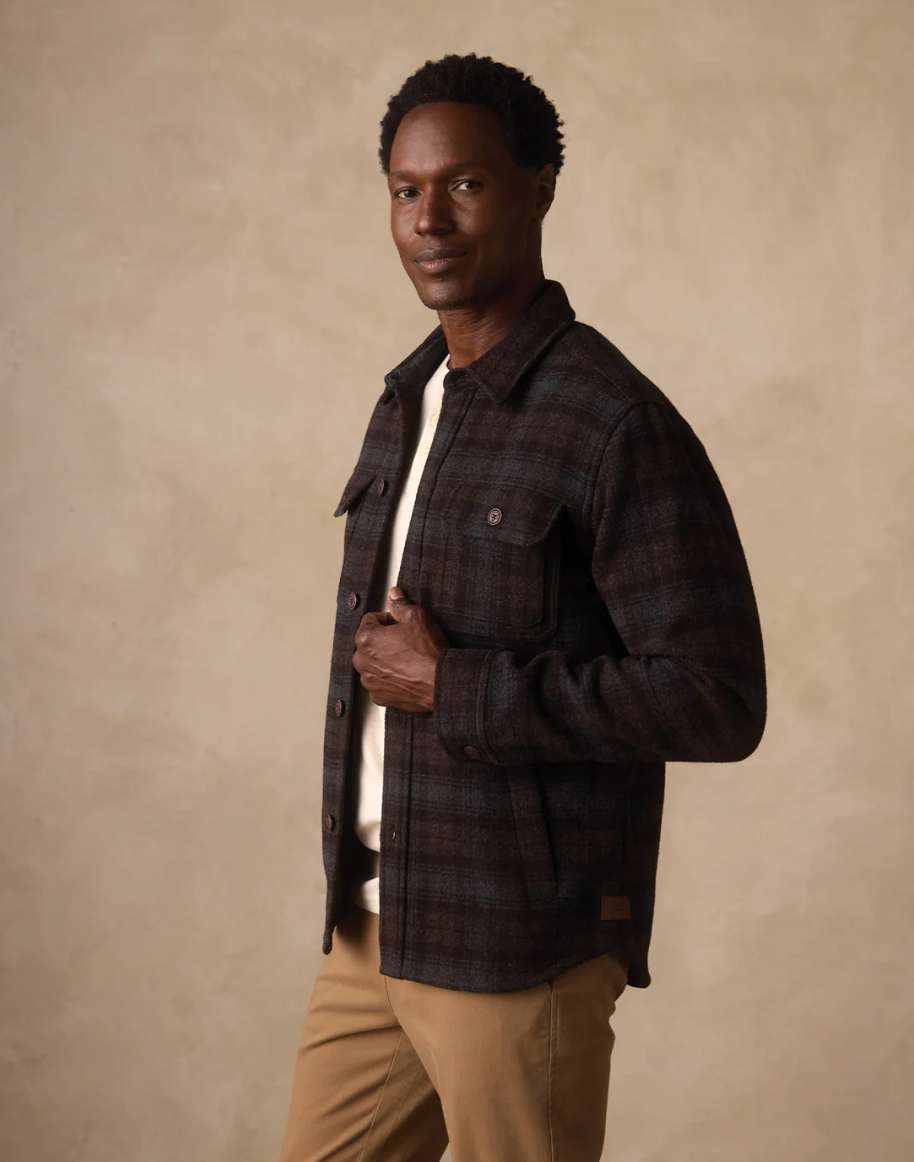 Brightside Flannel Lined Shacket - Brown Plaid