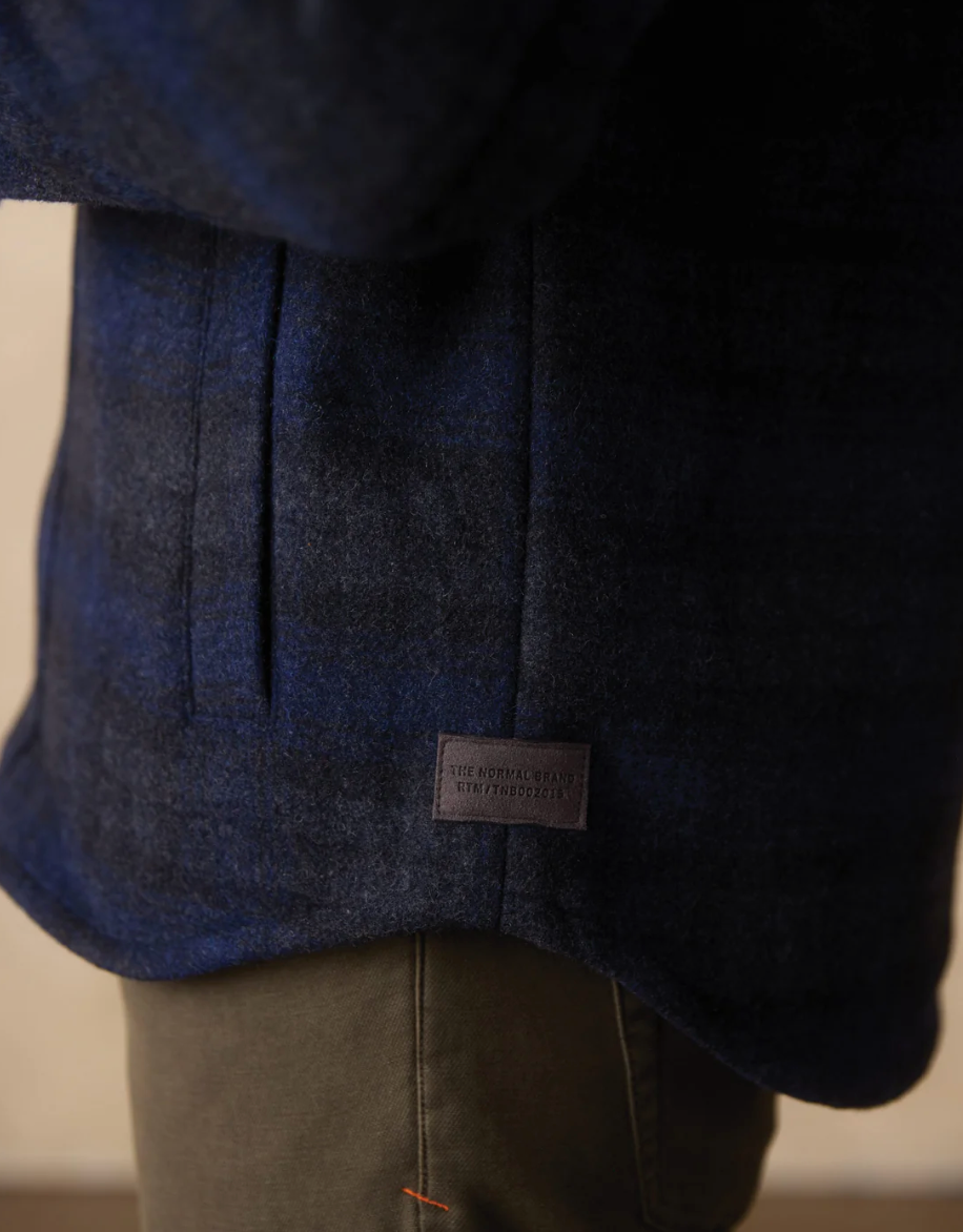 Brightside Flannel Lined Shacket - Navy Plaid