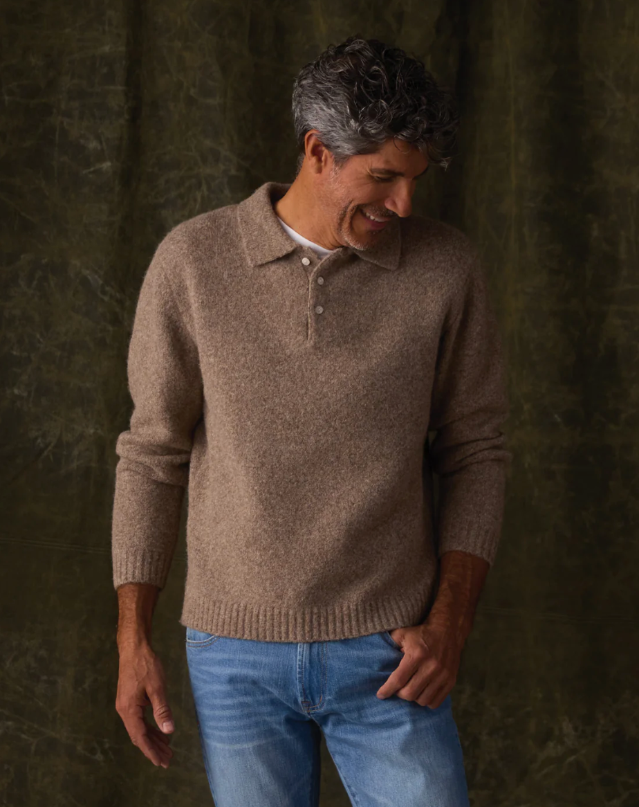 Homebound Polo Sweater - Toasted Chestnut