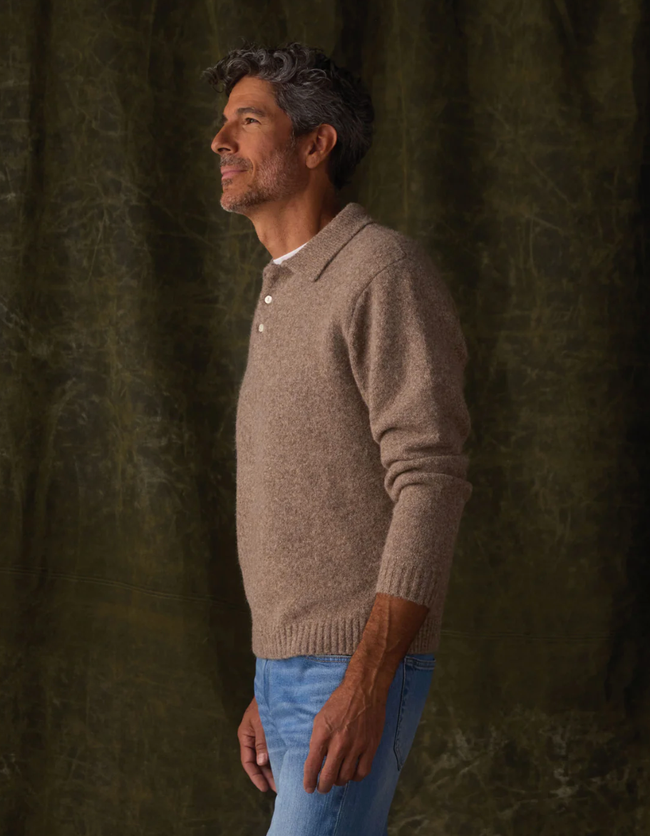 Homebound Polo Sweater - Toasted Chestnut