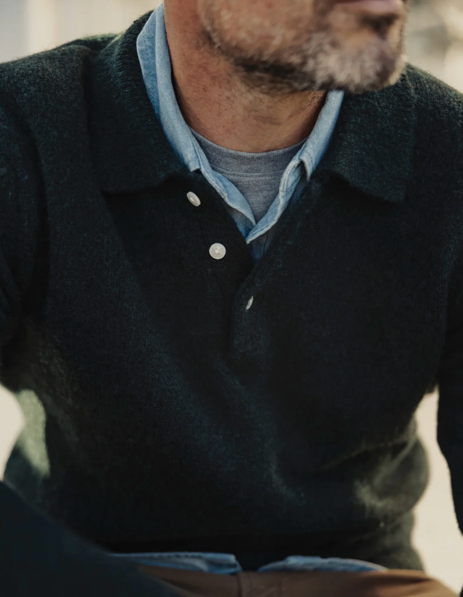 Homebound Polo Sweater - Deep Sea