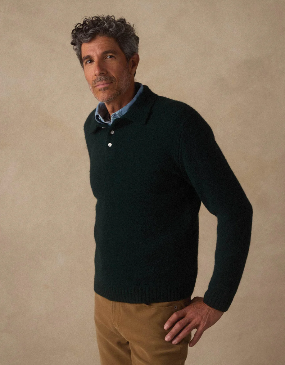 Homebound Polo Sweater - Deep Sea