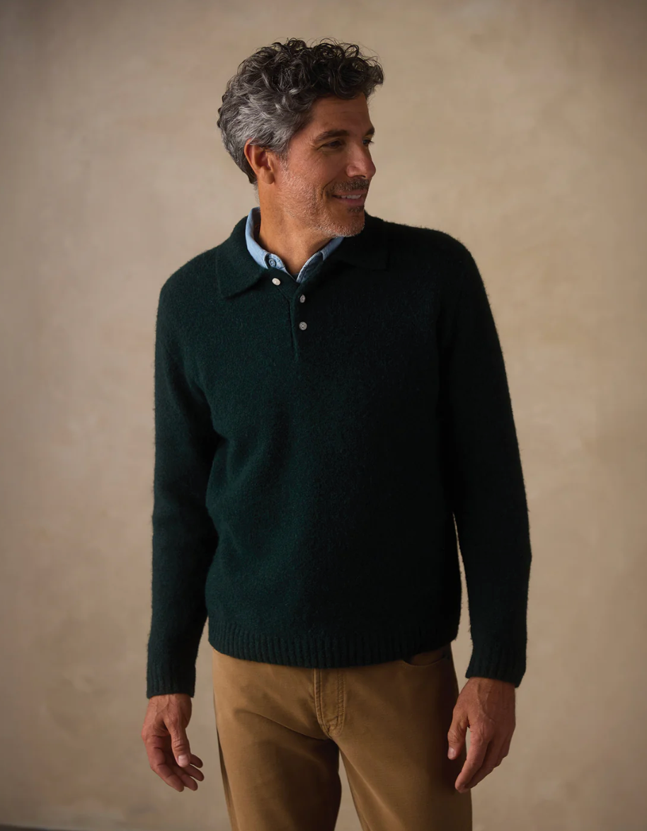 Homebound Polo Sweater - Deep Sea