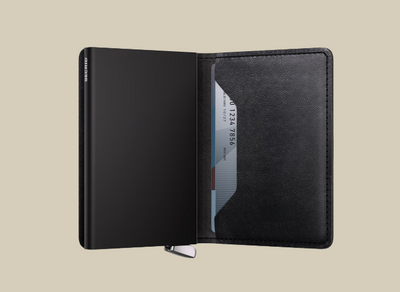 Premium Slimwallet - Black Embossed Lines